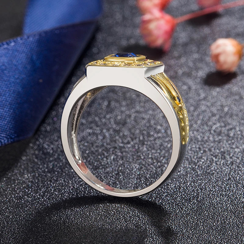 FUIHETYS  925 Silver Zircon Gemstone Ring