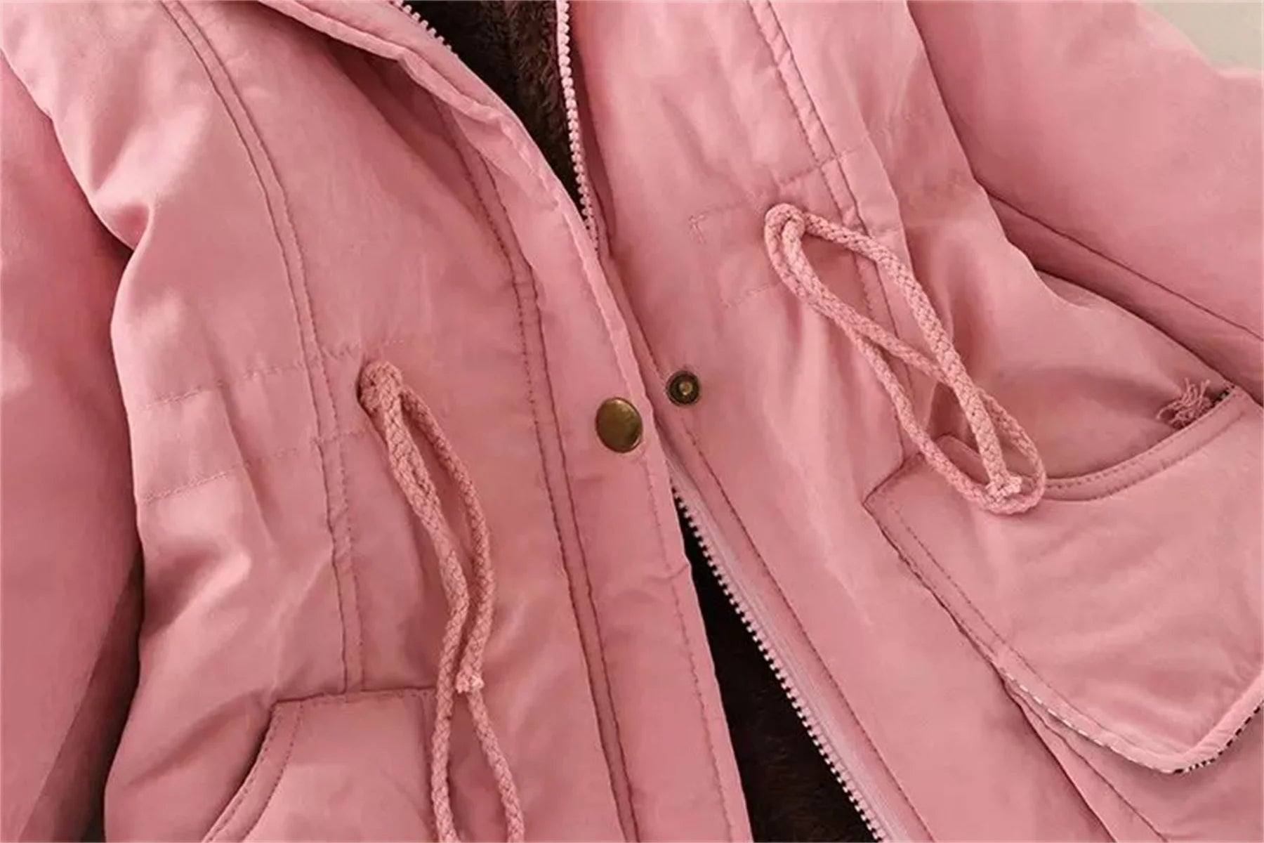Fleece Lined Hood Down Jacket