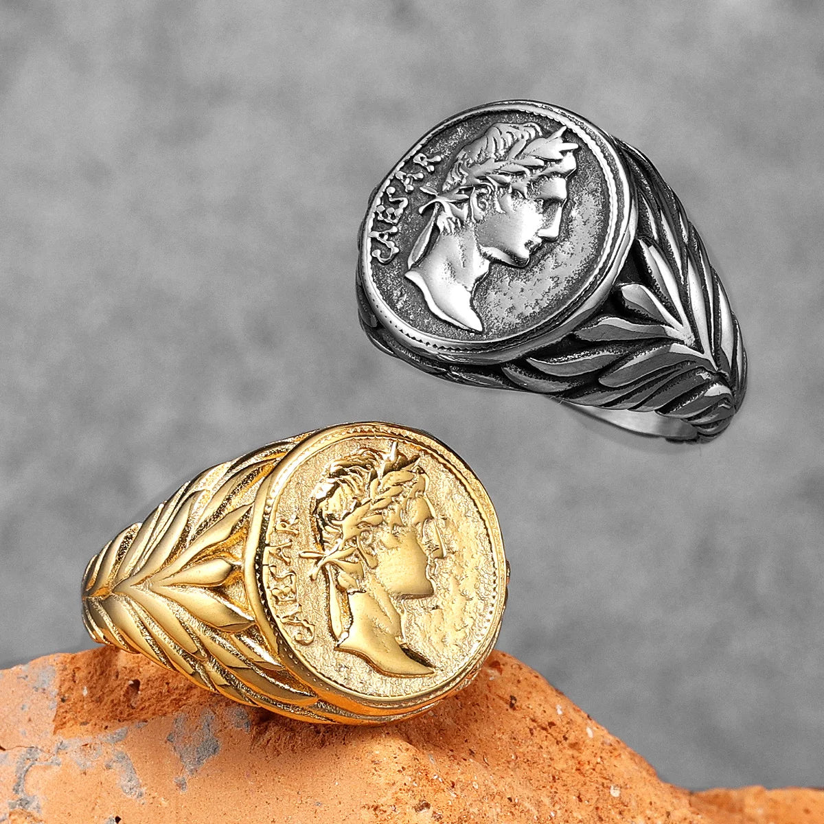 Caesar Face Ring Stainless Steel Men Ring