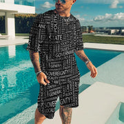 Graffiti Suit  3d Print T-Shirt And Shorts