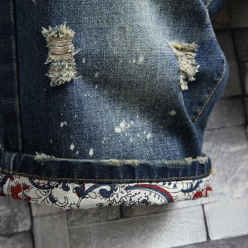 Retro Ripped Denim Shorts