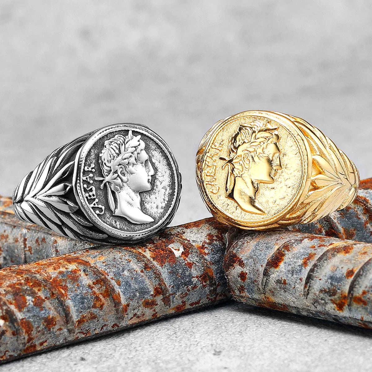 Caesar Face Ring Stainless Steel Men Ring