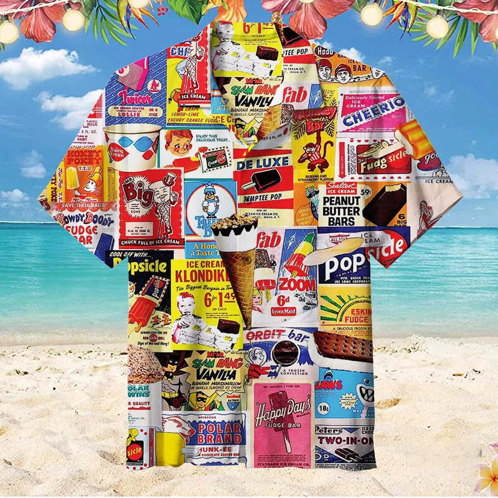 Hawaiian Ice Cream Print shirts