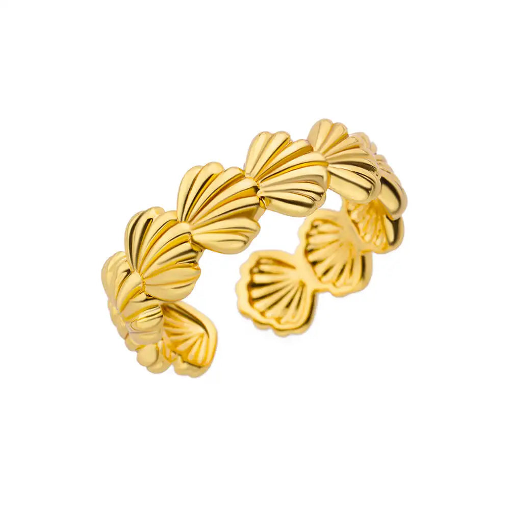 Shell Rings for Women Adjustable Gold Color