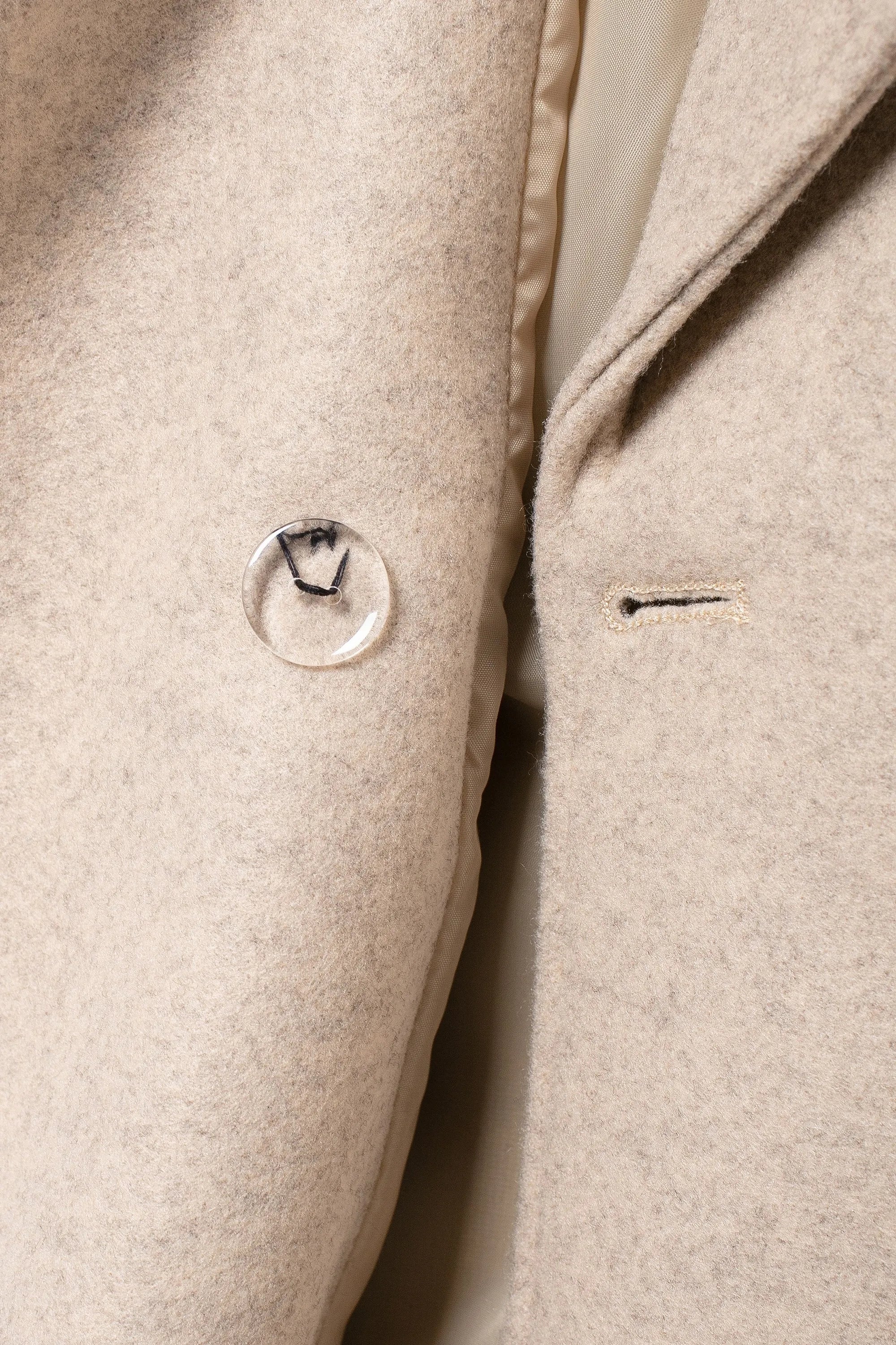 TRAFZA Solid Lapel Double Breasted Coat