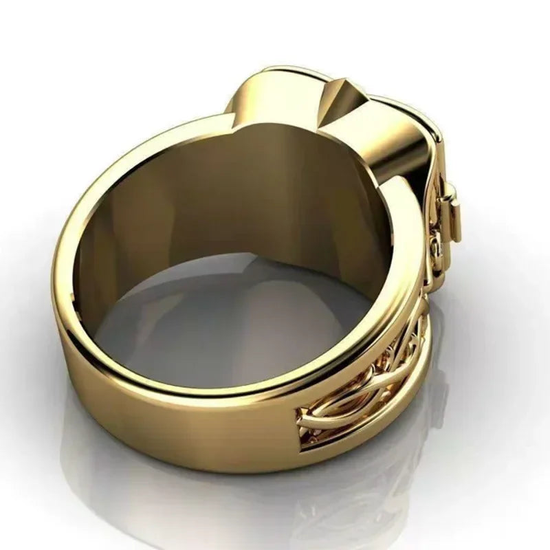 Secret Compartment Carved Micro ring