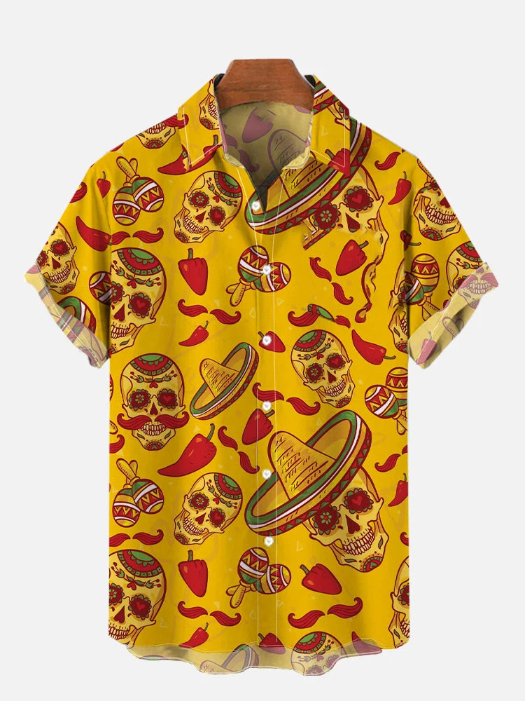 Mexican style skull pattern 3D Shirt
