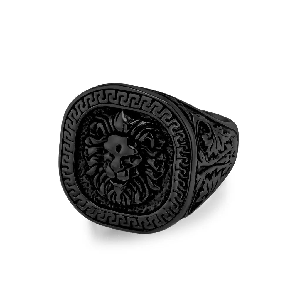 American Retro Stylish Domineering Pattern Lion Head Ring