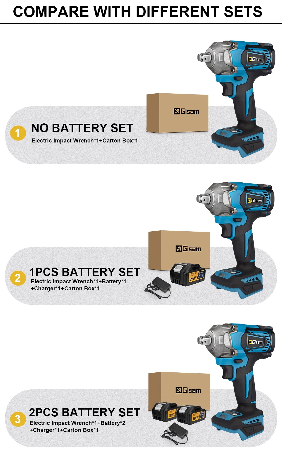 Gisam Torque Electric Impact Wrench