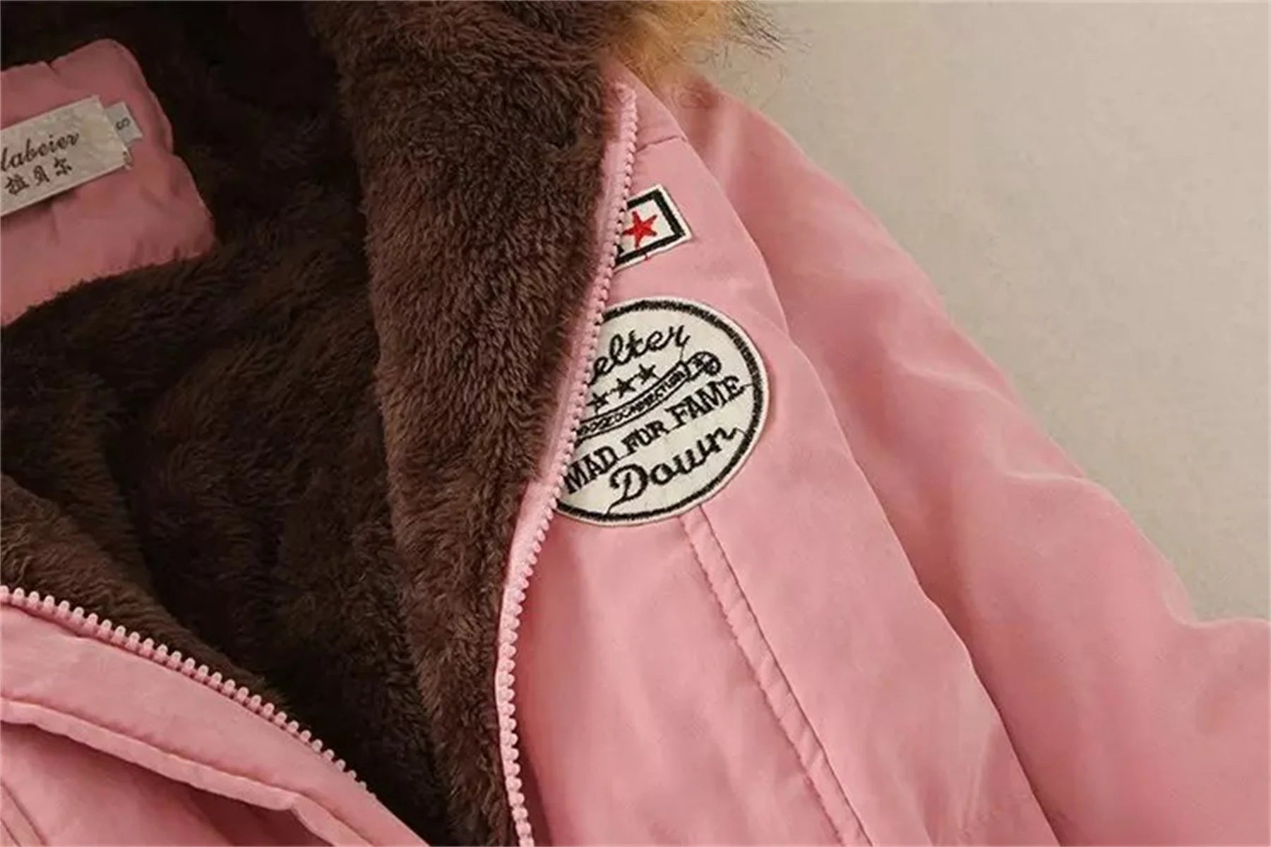 Fleece Lined Hood Down Jacket