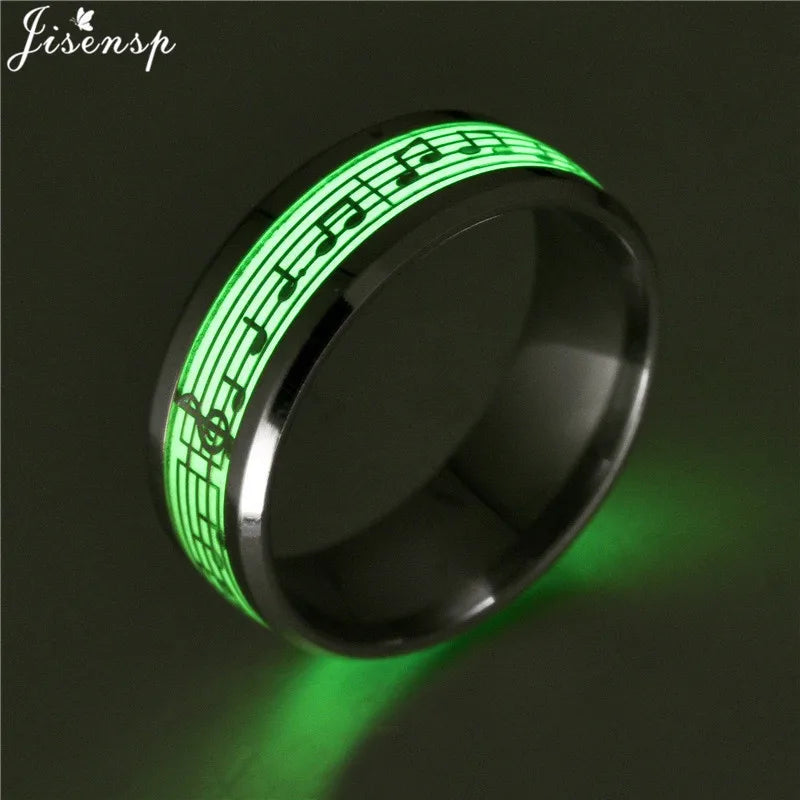 Stainless Steel Glowing In the Dark Rings
