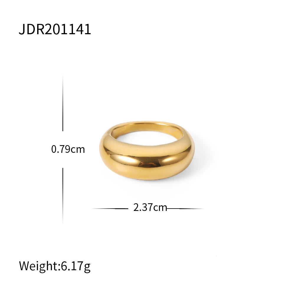 18K Gold Plated Stainless Steel Geometric Ring