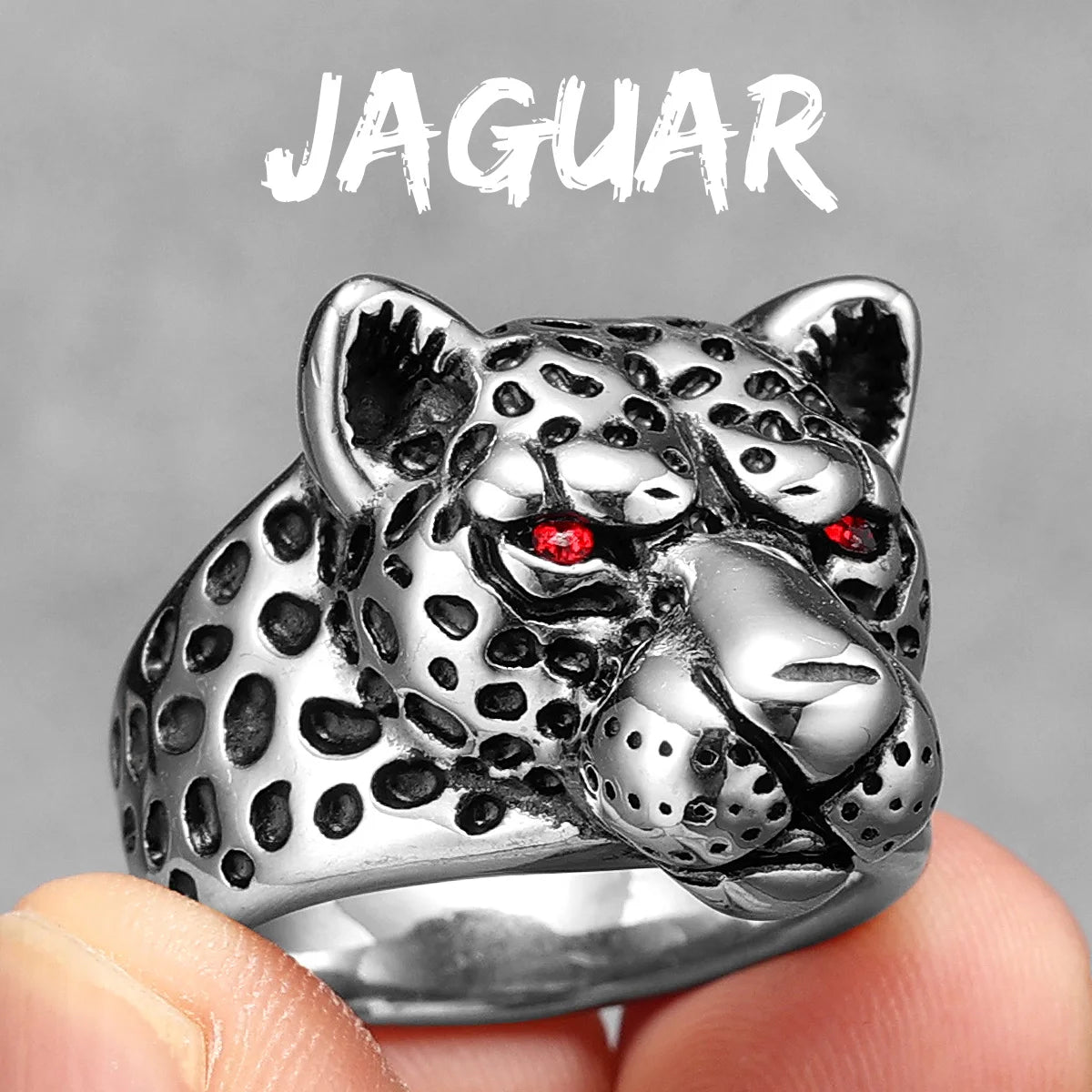 Stainless Steel Jaguar Leopard Animal ring