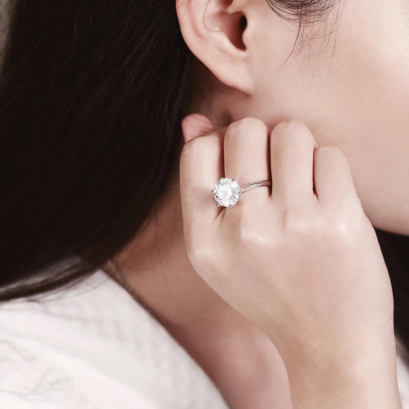 Smyoue GRA Certified 1-5CT Moissanite  Engagement Ring