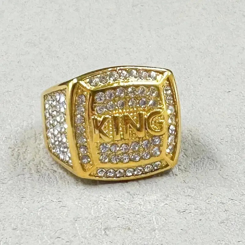 rhinestone 316L Stainless Steel Gold color Ring
