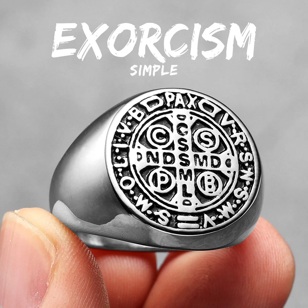 Exorcism Saint Benedict Cross  Ring