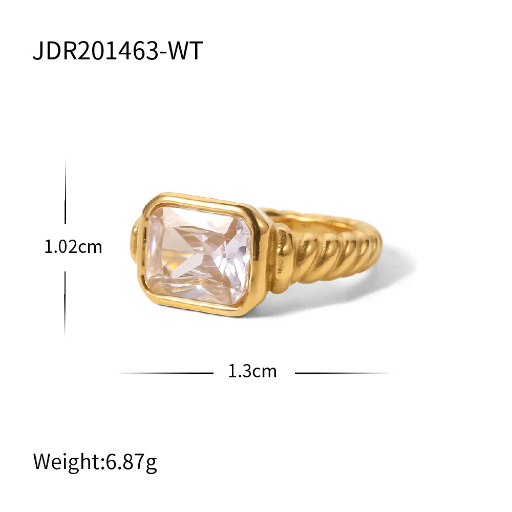 18K Gold Plated Stainless Steel Geometric Ring