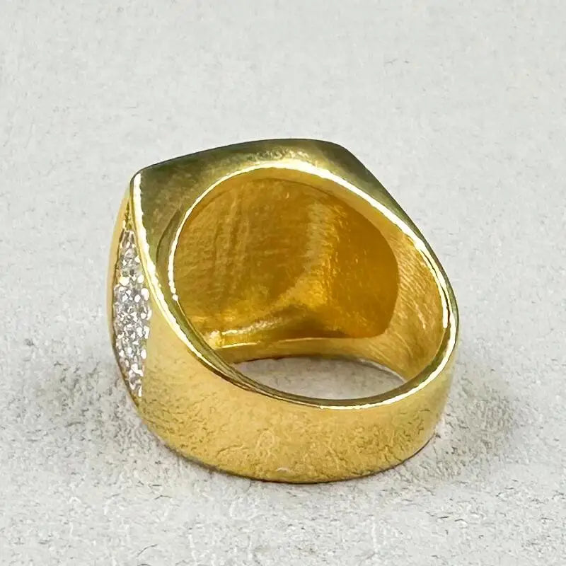 rhinestone 316L Stainless Steel Gold color Ring