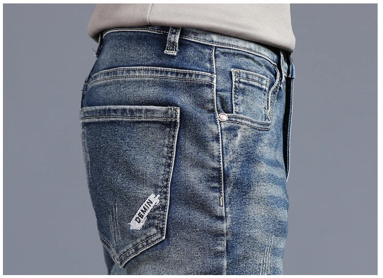 Embroidered  Stretch Vintage Street Denim jeans