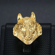 316L Stainless Steel Cast Domineering Ice Wolf Head rings