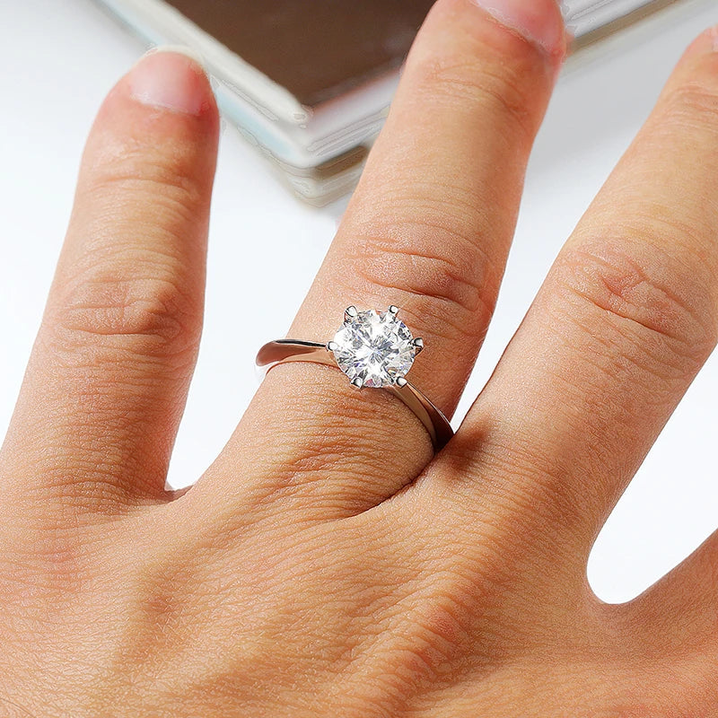 Smyoue GRA Certified 1-5CT Moissanite  Engagement Ring