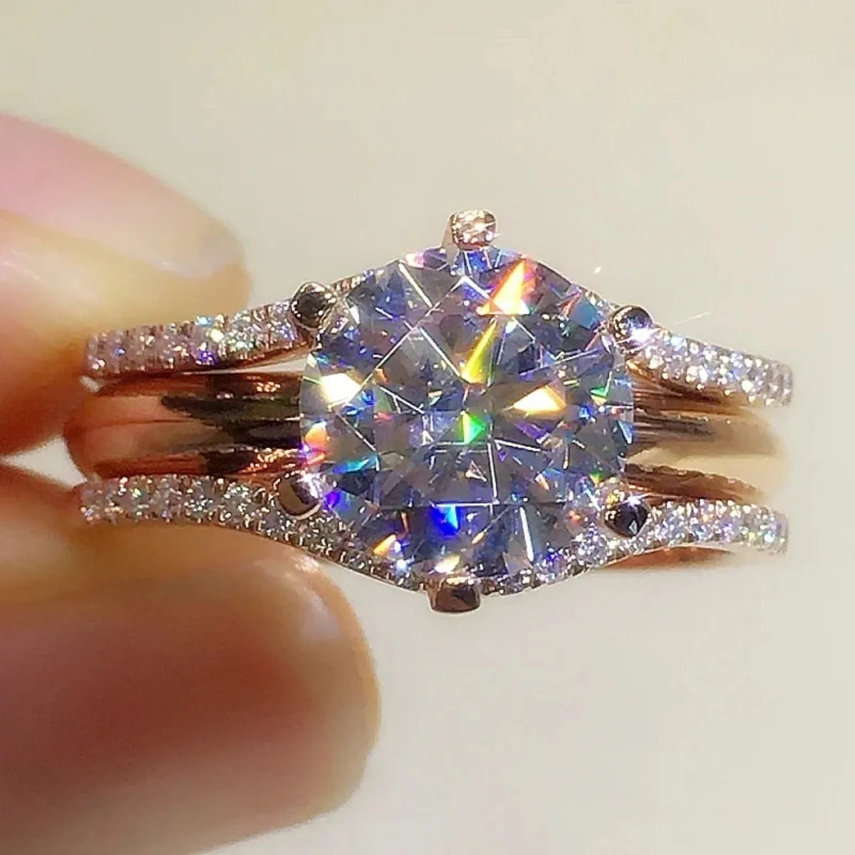 18k Gold plated Zirconia Engagement ring
