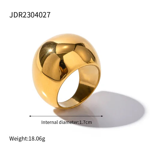 18K Gold Plated Stainless Steel Geometric Ring