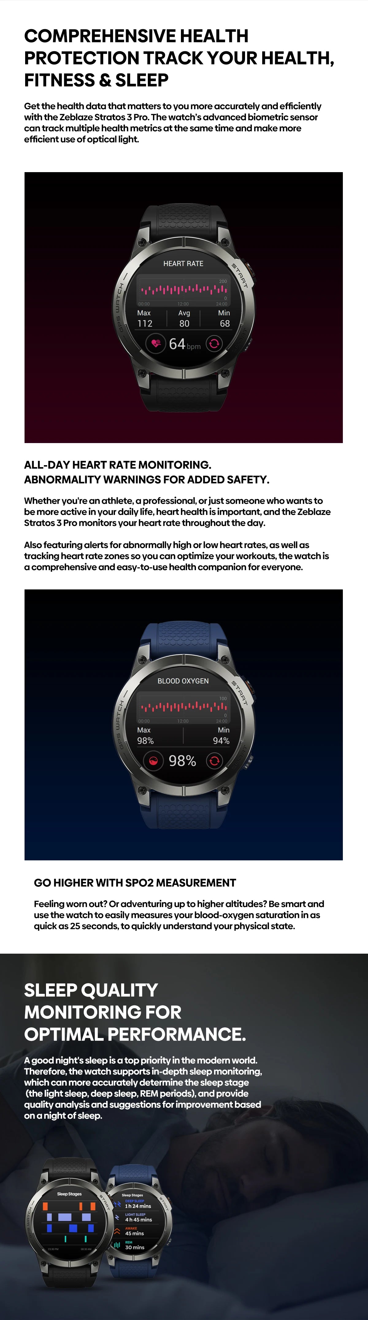 Zeblaze Stratos 3 PRO GPS Smart Watch