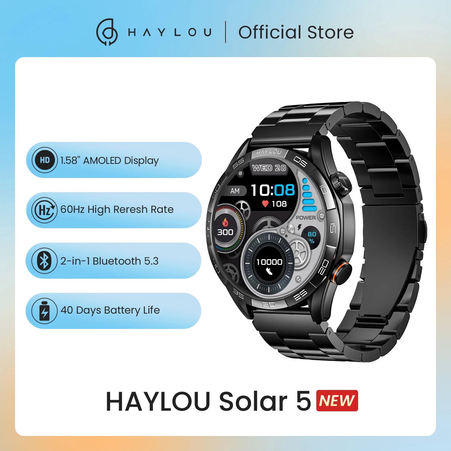 HAYLOU Solar 5 Voice Calling Smartwatch