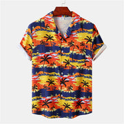 Floral Tops Hawaiian Flamingo Print Beach Shirts