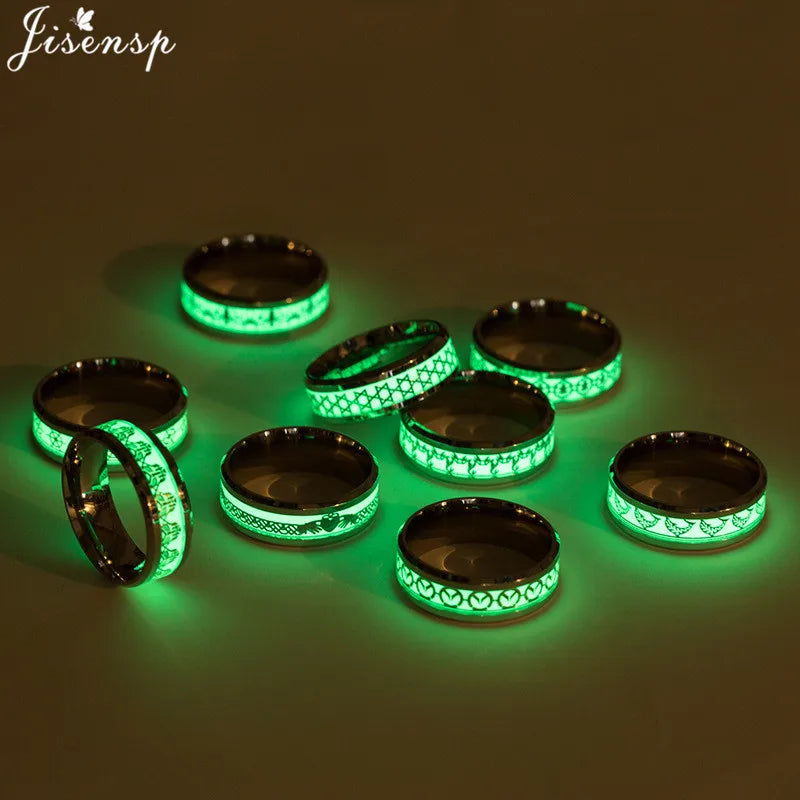 Stainless Steel Glowing In the Dark Rings