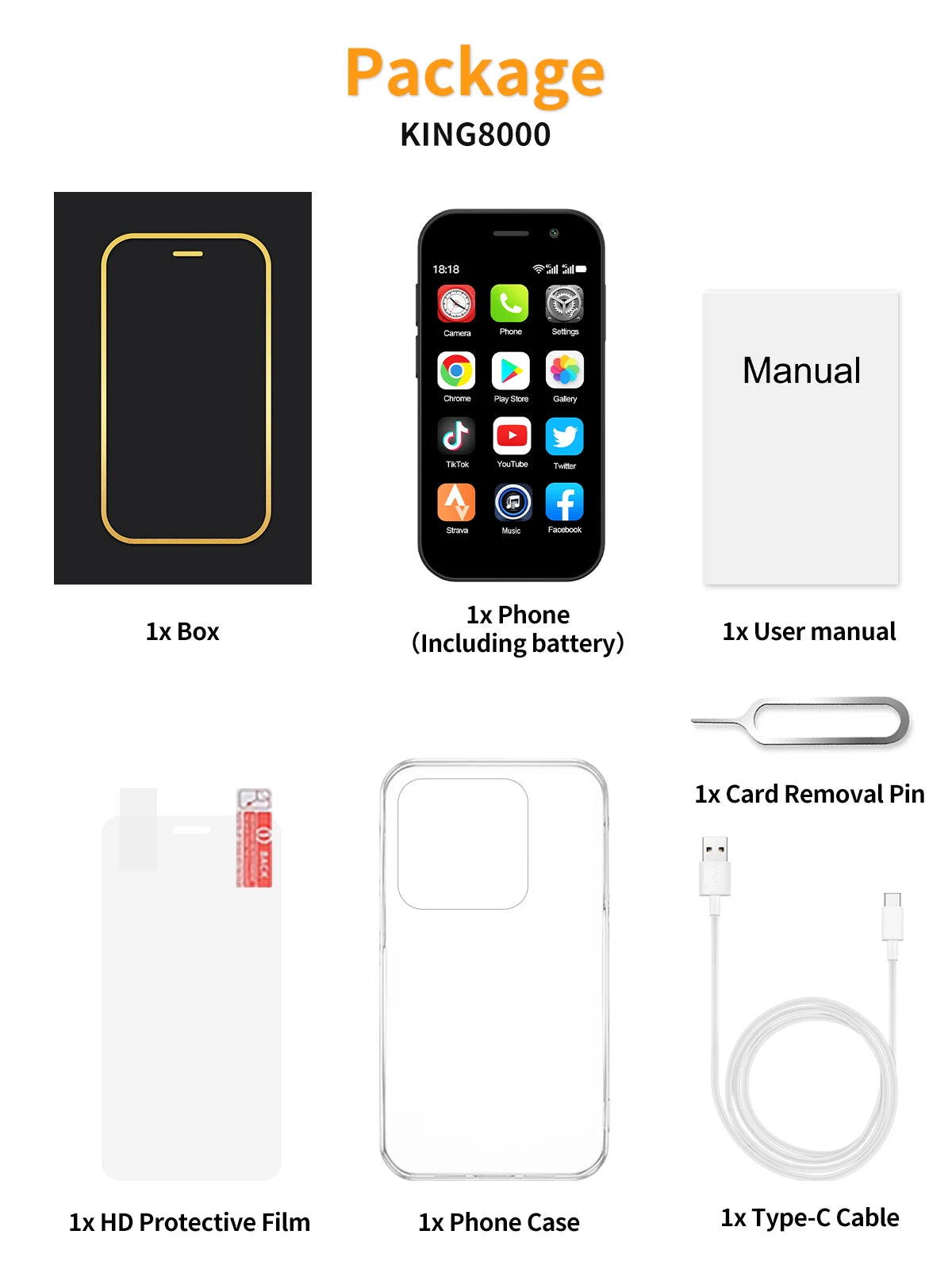 SERVO KING8000 4G Cellular Network Mini Smartphone