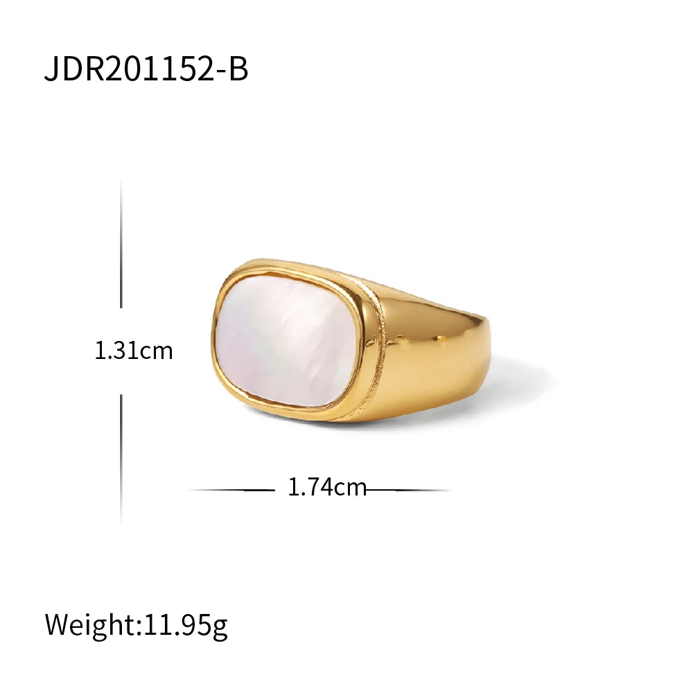 18K Gold Plated Stainless Steel Geometric Ring