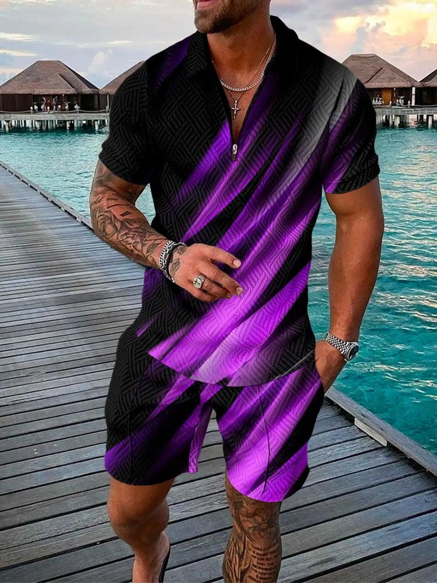 Fashion Short Sleeve Polo Shirt + Shorts