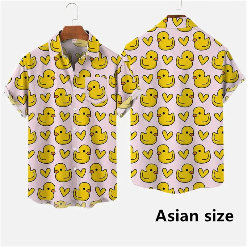 Hawaiian 3D Print Cartoon Cute Duck Shirt