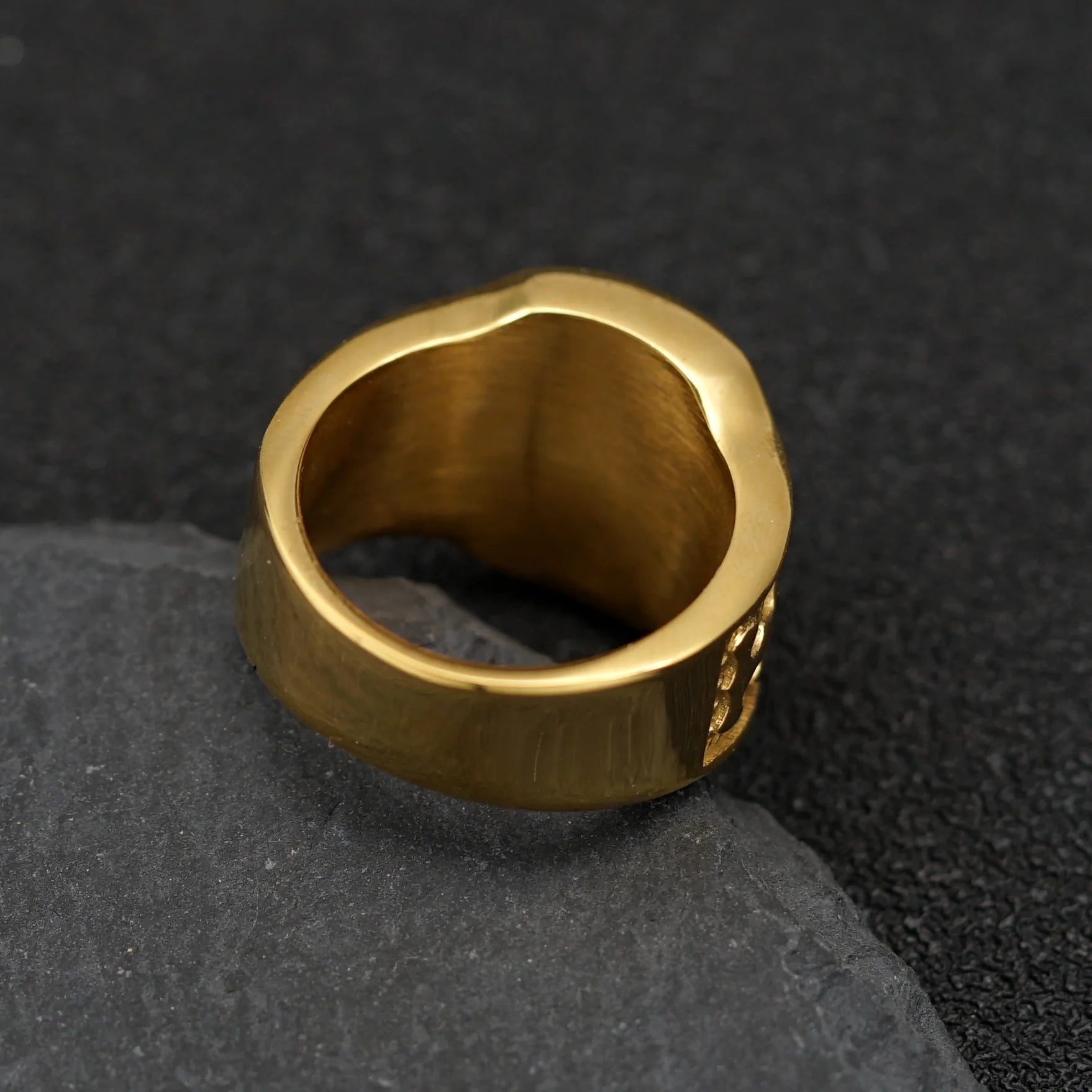 Domineering gold color stainless steel Eagle Ring