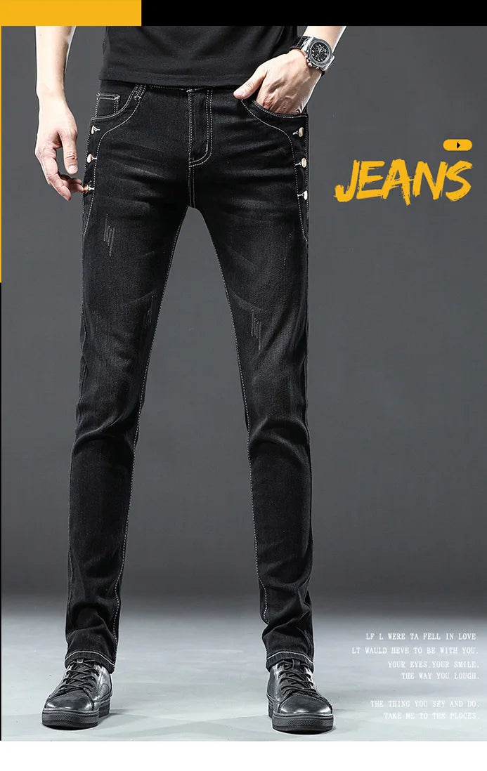 Classic Slim Vintage Fashion  Designer Jeans