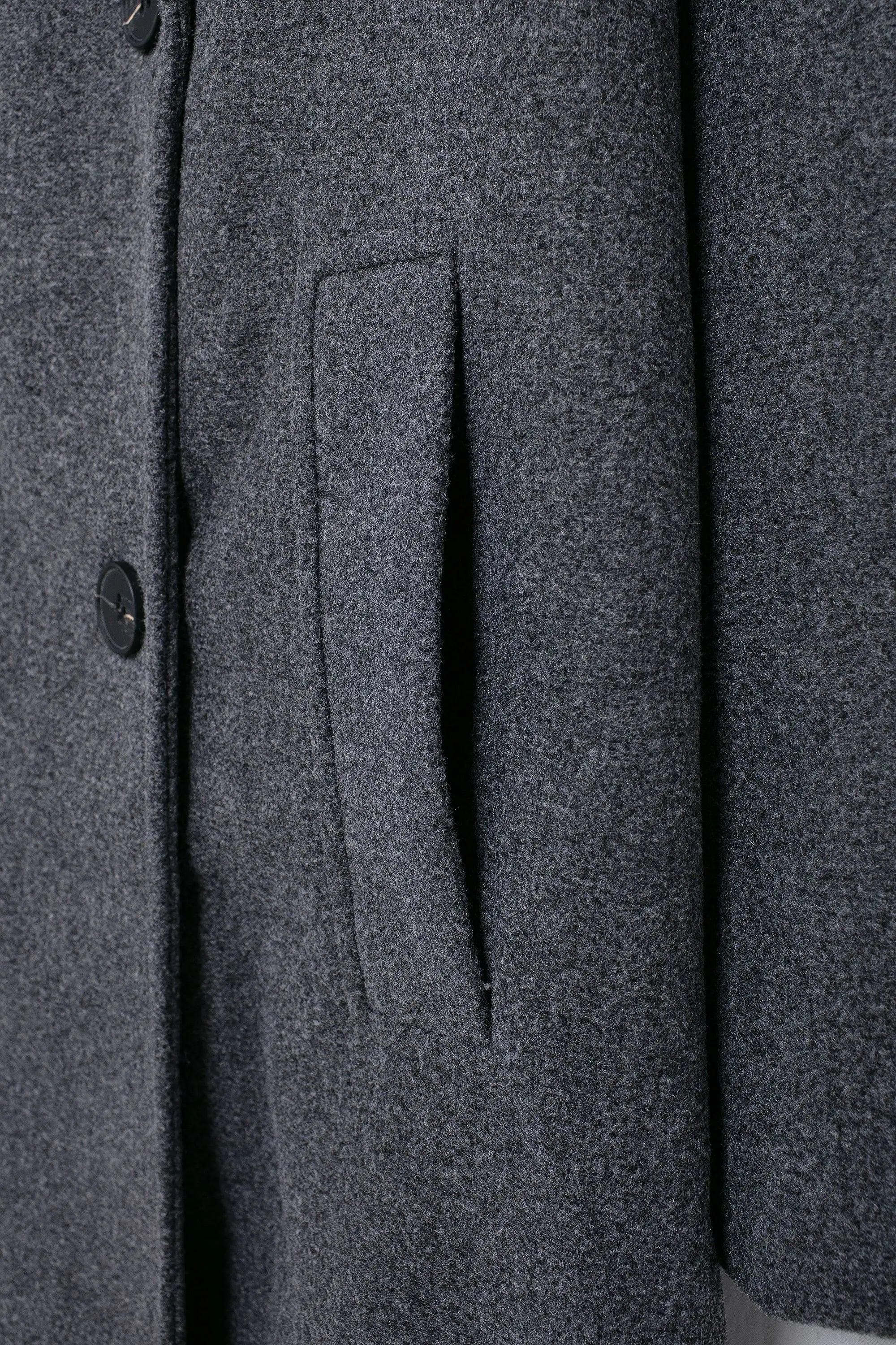 TRAFZA Solid Lapel Double Breasted Coat