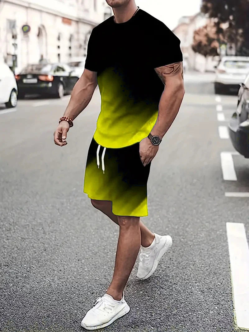 Tie-dye Pattern Shorts & T-Shirt