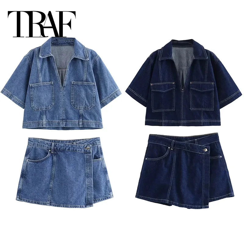 TRAF Blue Denim outfit