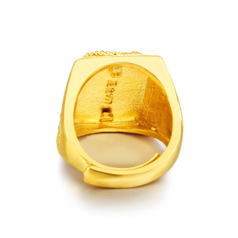 18CT Gold Plated Engraving Dragon Rings