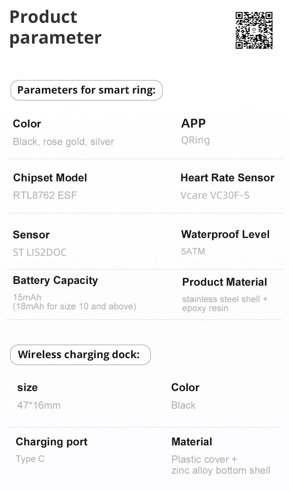 COLMI R12 Smart Ring with Display Screen and Touch