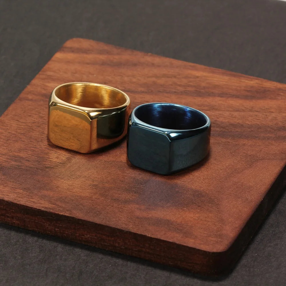 Stainless Steel Simple Style Square Ring