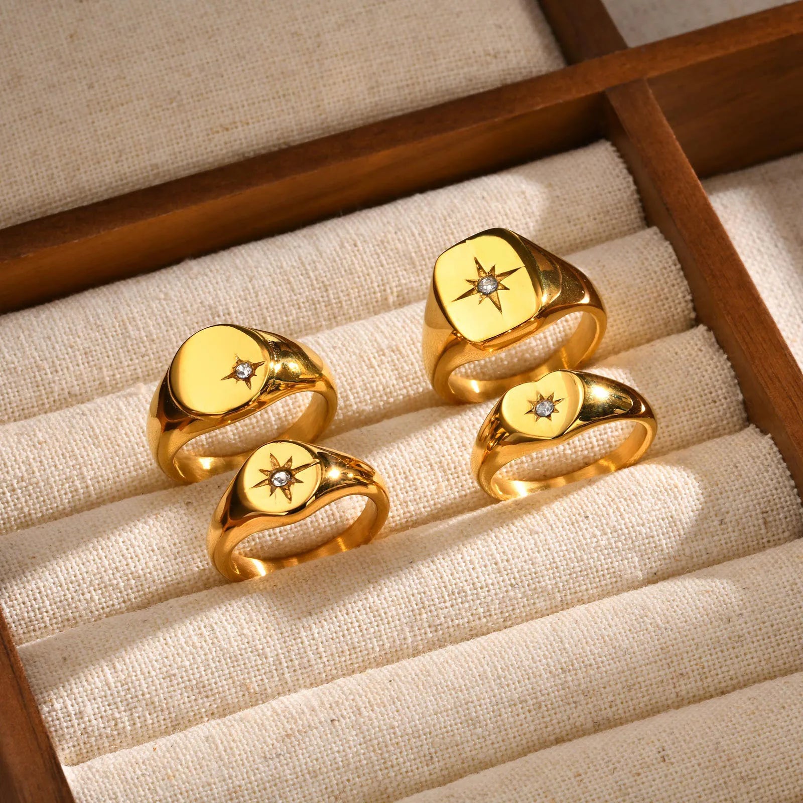 Sunshine Signet Ring - Gold Plated