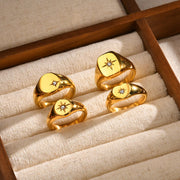 Sunshine Signet Ring - Gold Plated