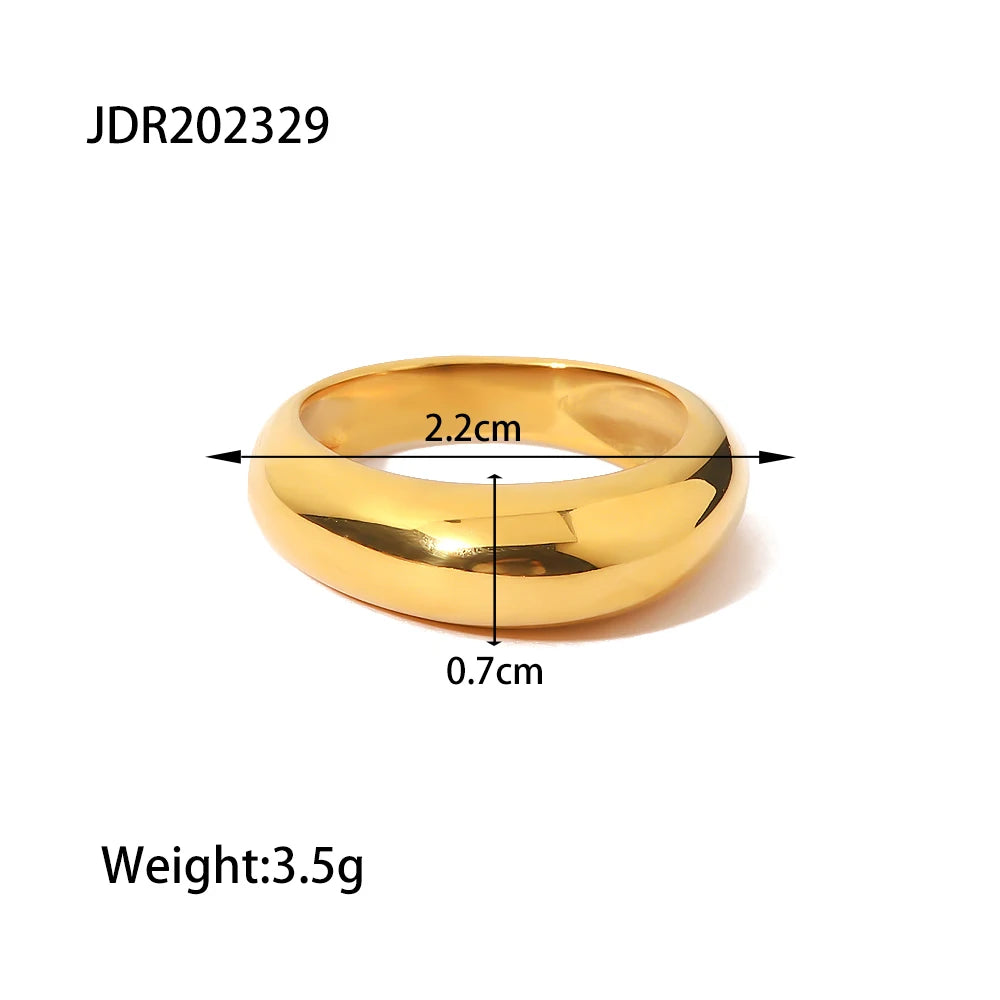 18K Gold Plated Stainless Steel Geometric Ring