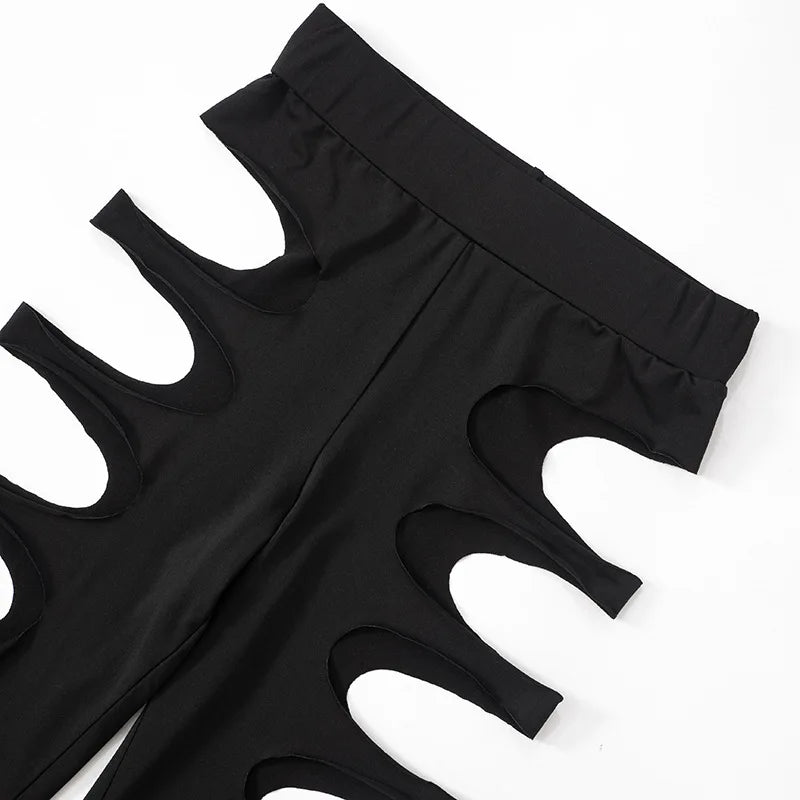 Shestyle Hollow Out Black  2 Pieces Sets