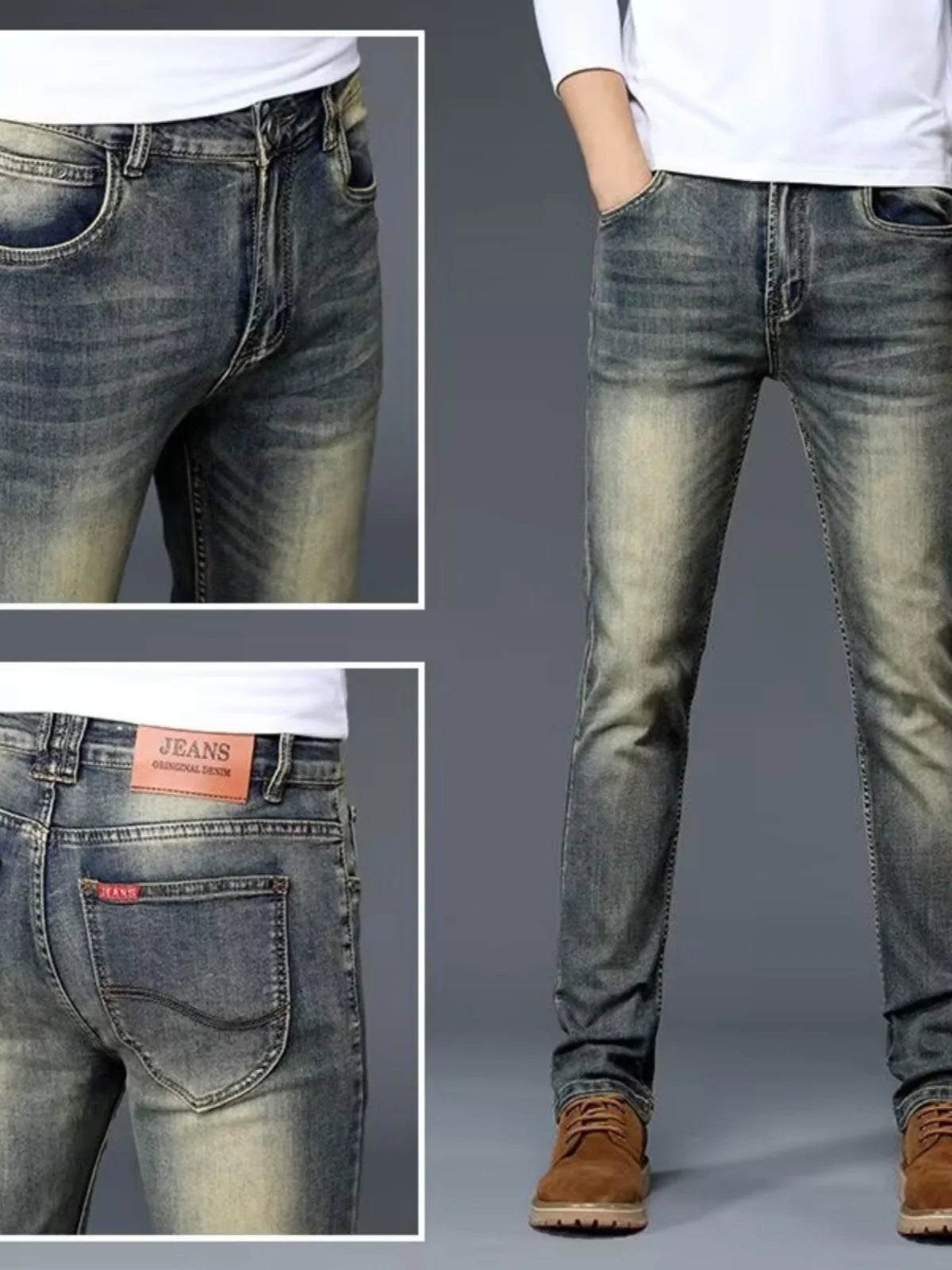 High-End Retro Stretch Denim Jeans