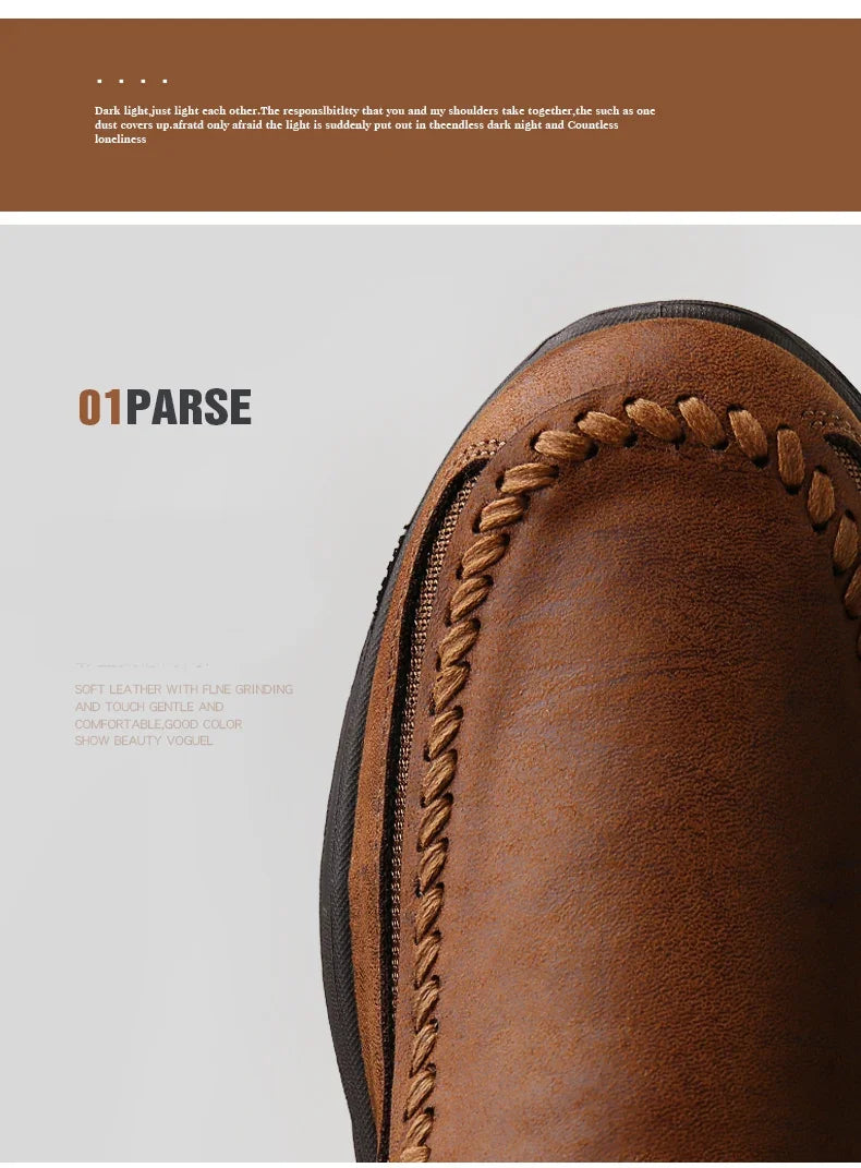 Handmade Retro Leisure Loafers Shoes