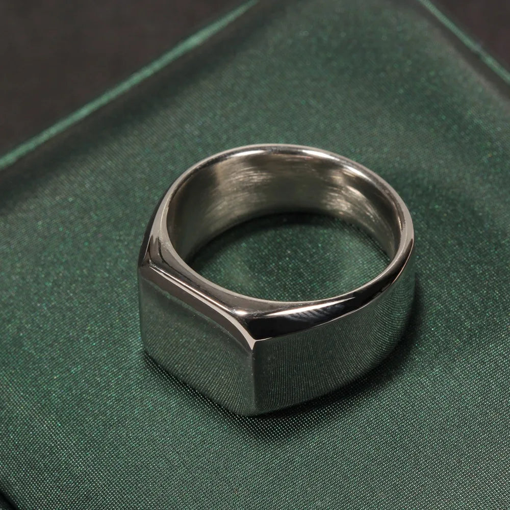 Stainless Steel Simple Style Square Ring